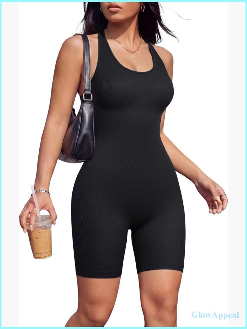 Halter Neck One Piece Jumpsuit Sleeveless Bodysuit Tank Top Yoga Workout